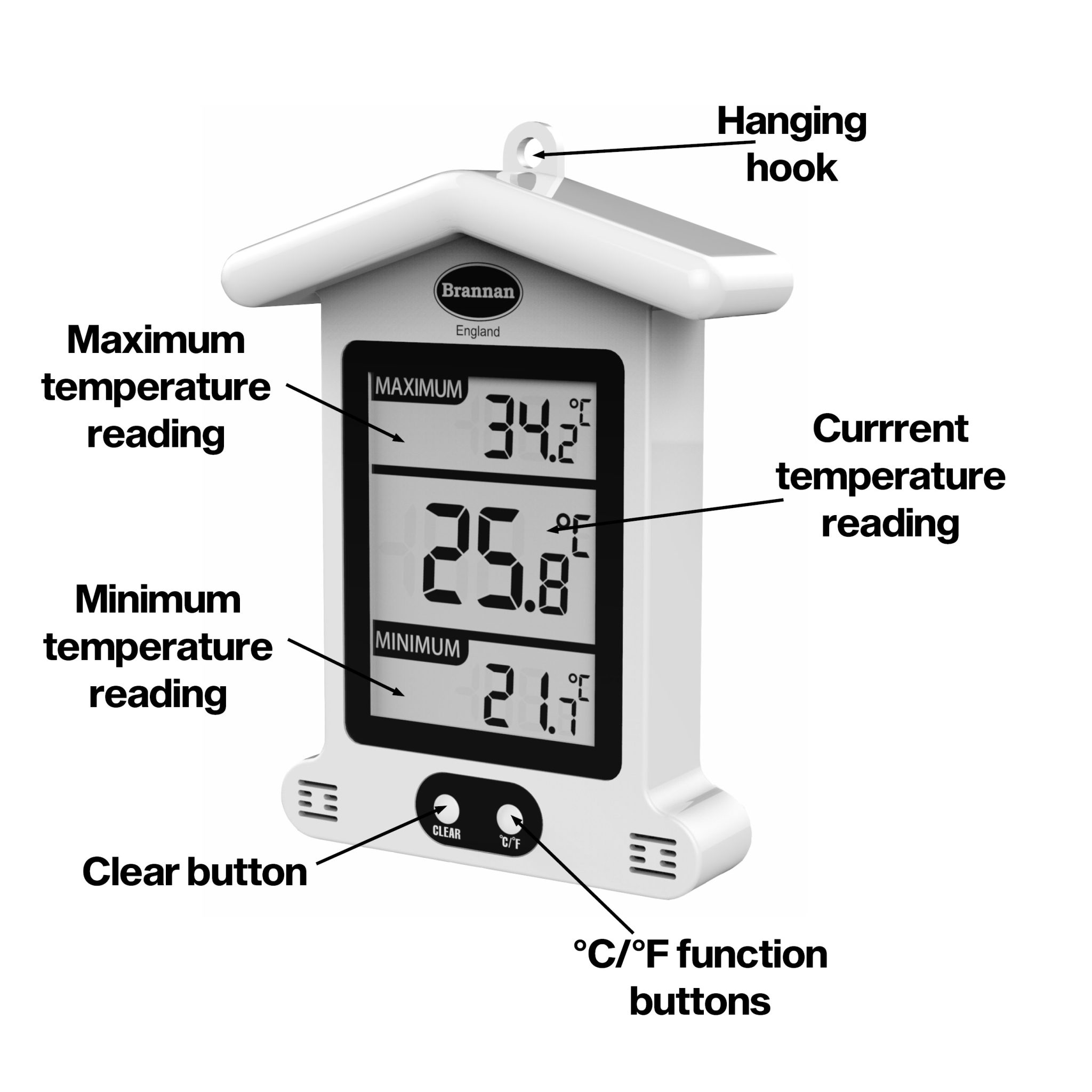 Weatherproof Digital Max Min Thermometer Brannan