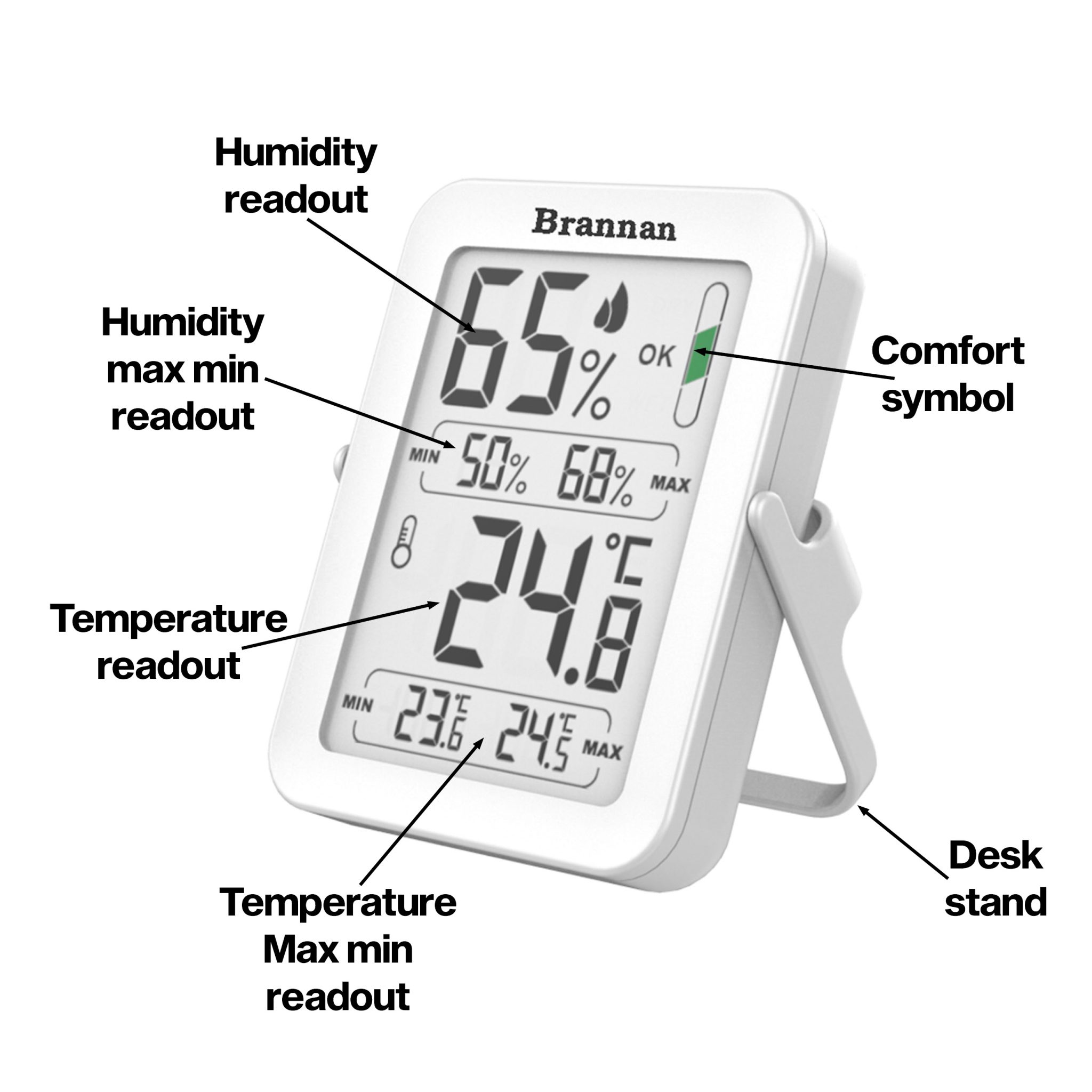 Max Min Thermometer Hygrometer With Auto Reset Max Min Brannan