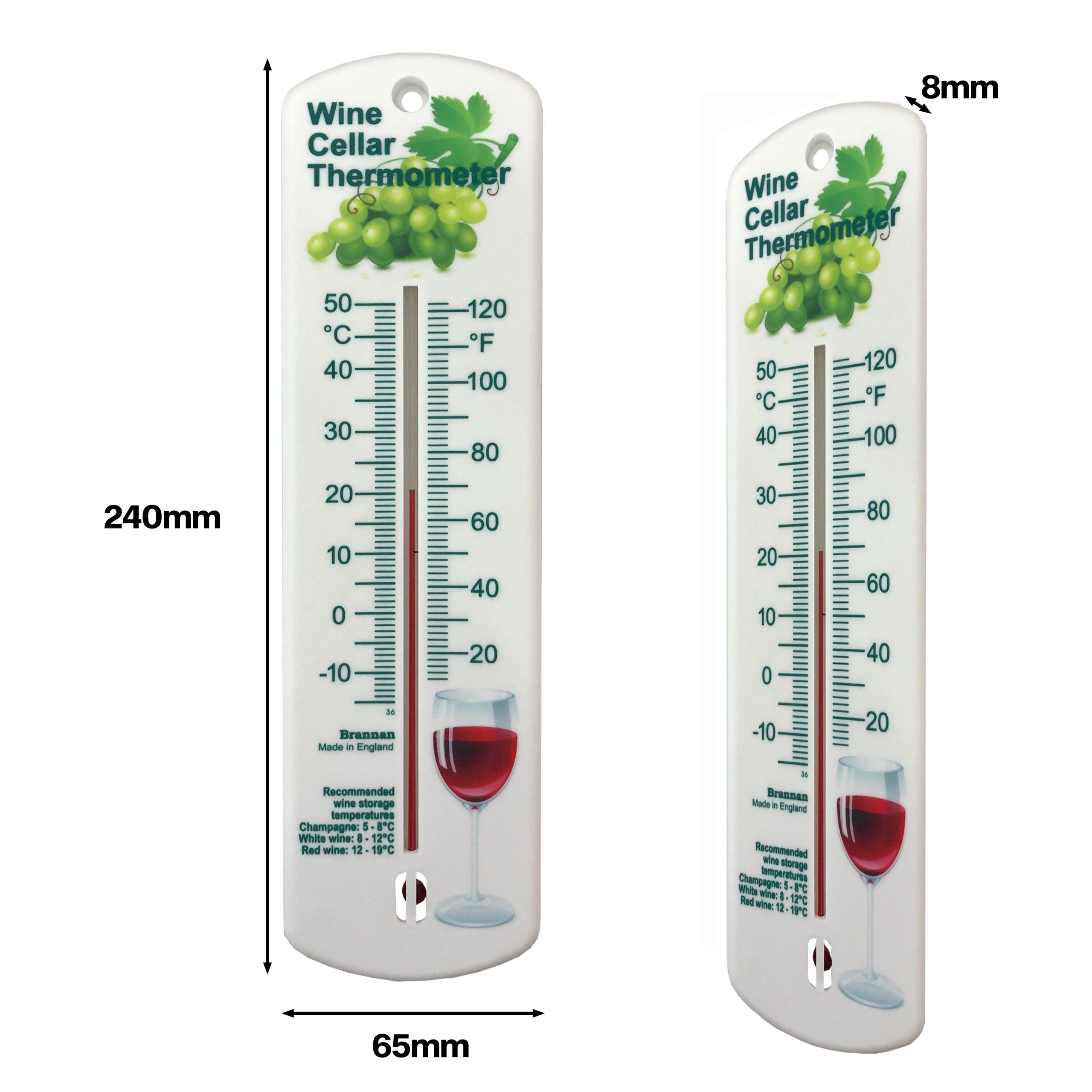 240mm wall thermometers with wine cellar design