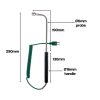 Curved head K-type temperature probe for contact/surface use