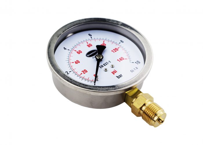 stainless steel fillable pressure gauge