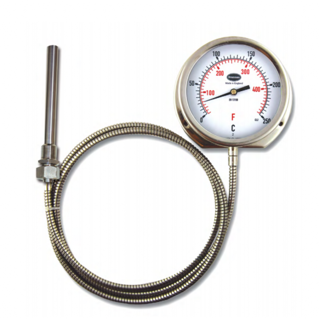 Stainless stell waterproof capillary dial thermometer Brannan