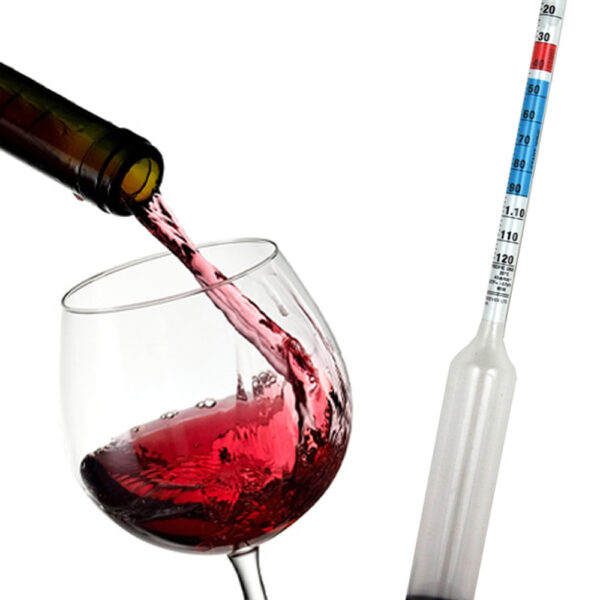 Wine and beeer hydrometer with glass