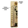 215mm wide wood wall thermometer - garden design