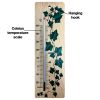 380mm wide wood wall thermometer - ivy design