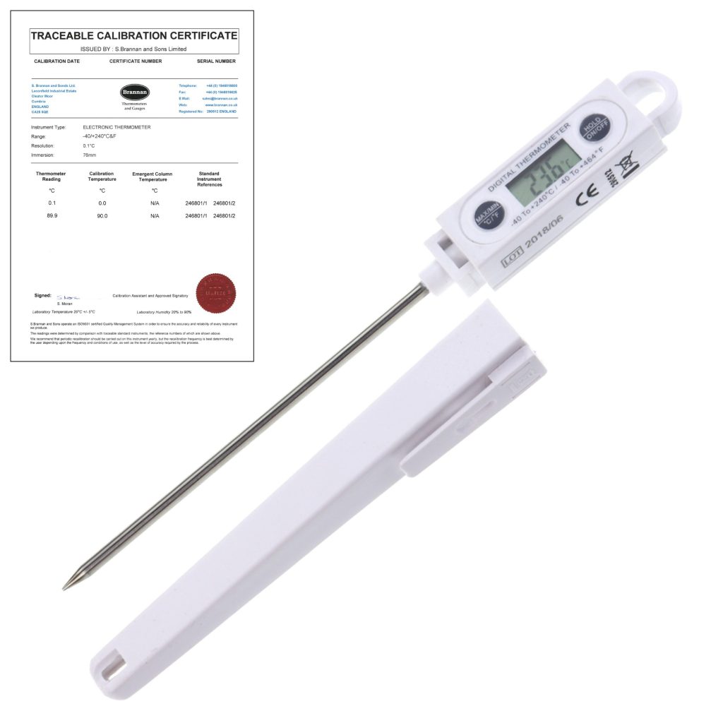 THERM cert pre calibrated water resistant digital test thermometer